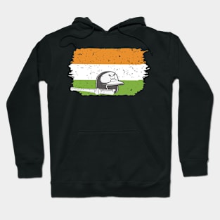 Indian Baseball Player Bat Ball Helmet Fan India Flag Hoodie